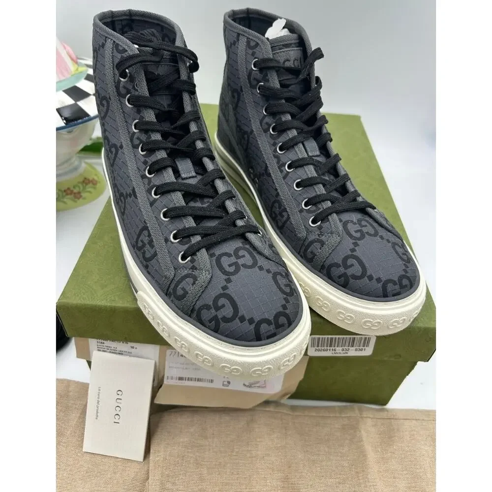 Men's Gucci tennis 1977 high top sneakers size 10.5 fits 11 US made in Italy